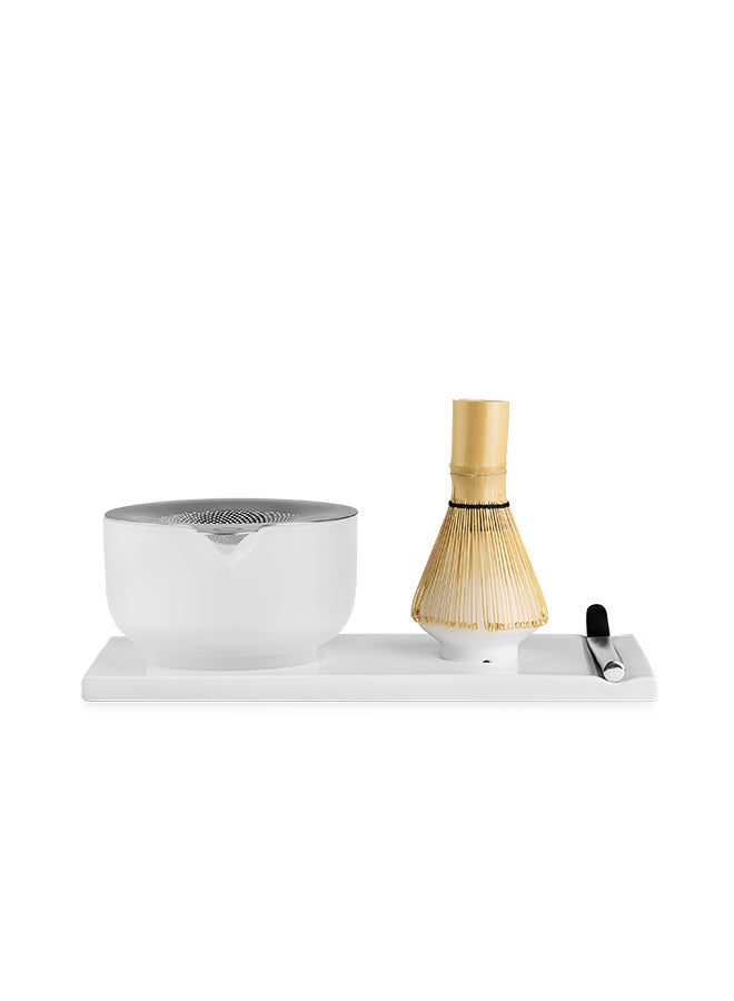 Fellow Matcha Set bamboo whisk and ceramic whisk stand