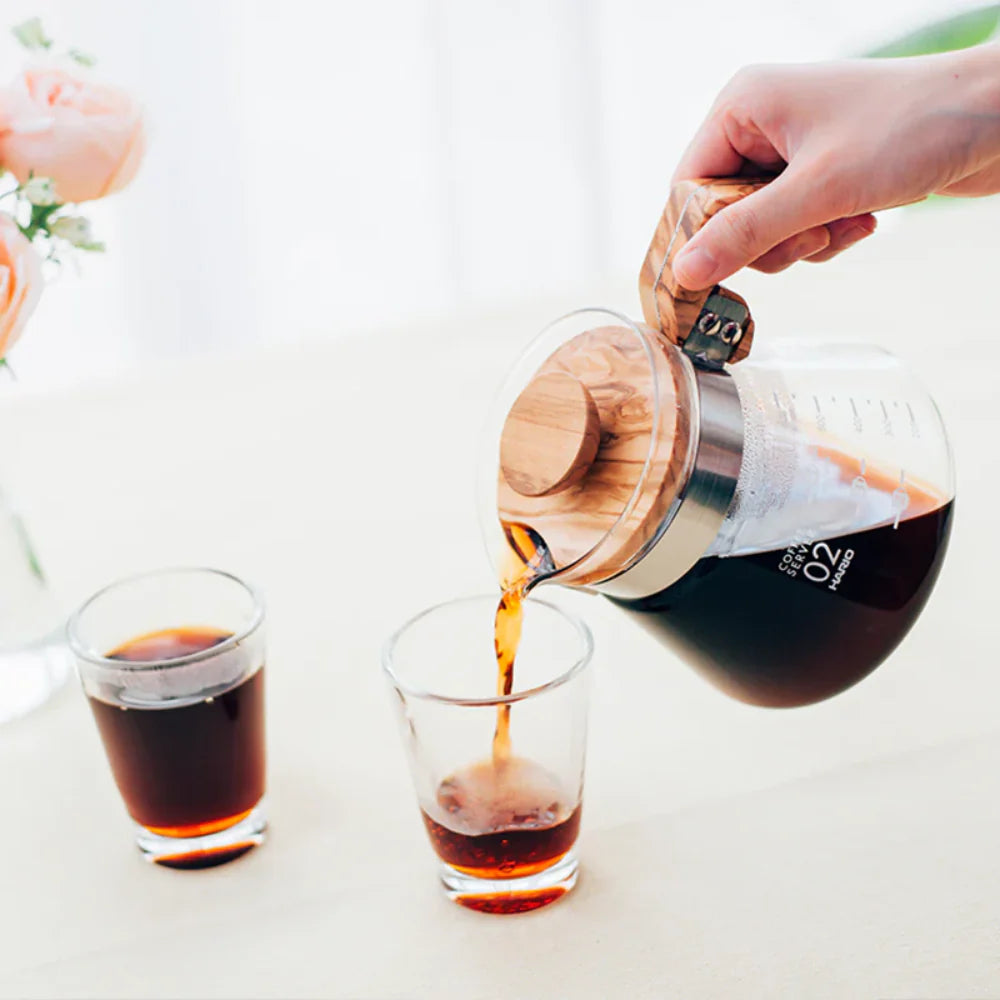 Hario - Glass Coffee Server - Olive Wood