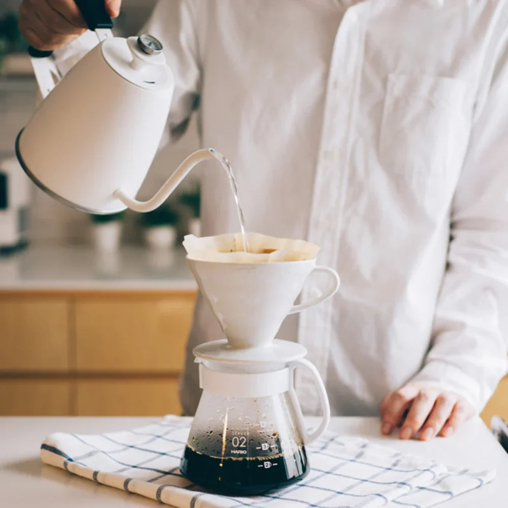Hario - Ceramic Coffee Dripper & Pot V60-02 - White