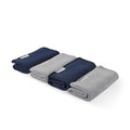 MHW-3BOMBER - Four Towels Set - 2 Grey + 2 Dark Blue