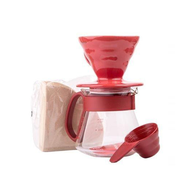 Hario - Ceramic Coffee Dripper & Pot V60-01 - Red